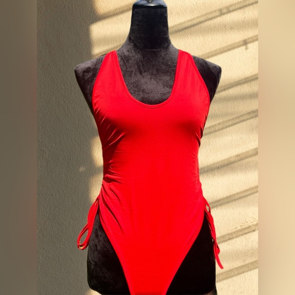 Red One Piece Swimsuit - Picture 3 of 4